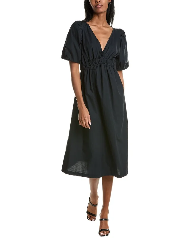 ba&sh Kindy Midi Dress Trendy Ruched Side Midi Dress