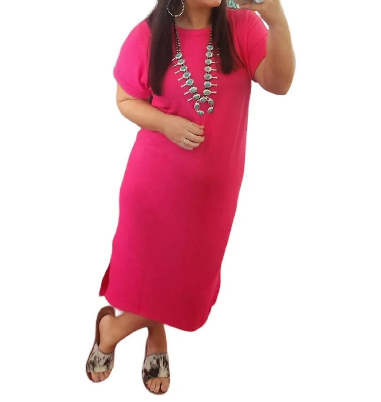 Chaya Midi Dress In Pink Fashionable A-Line Midi Dress