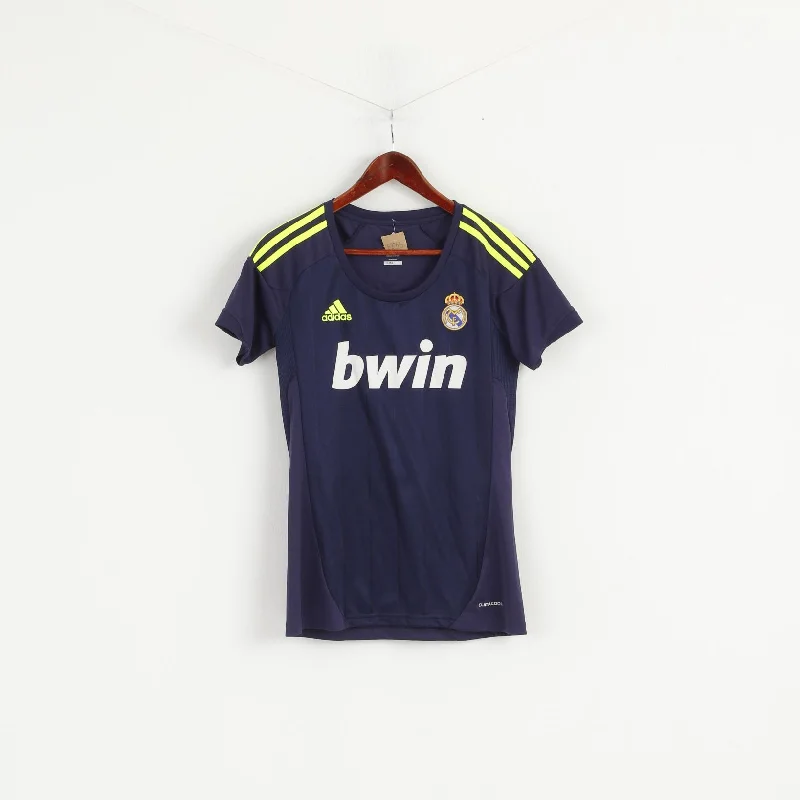 Adidas Real Madrid Women M Shirt Blue Football Club Ozil #10 Jersey Top Relaxed Fit Short Sleeve Top