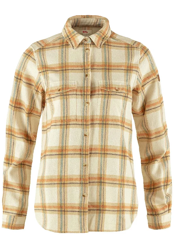 Fjallraven Women's Ovik Heavy Flannel Button Up Shirt Comfortable Fit Short Shirt