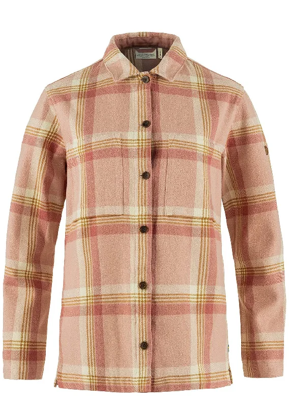 Fjallraven Women's Singi Flannel Overshirt Fashionable Pleated Short Shirt