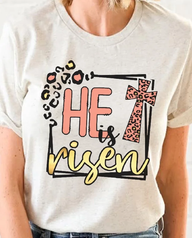 He Is Risen Leopard Box Shirt Comfortable Pocket Short Shirt