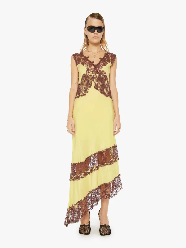 Maria Cher Lex Midi Dress - Yellow Comfortable Stretch Midi Dress