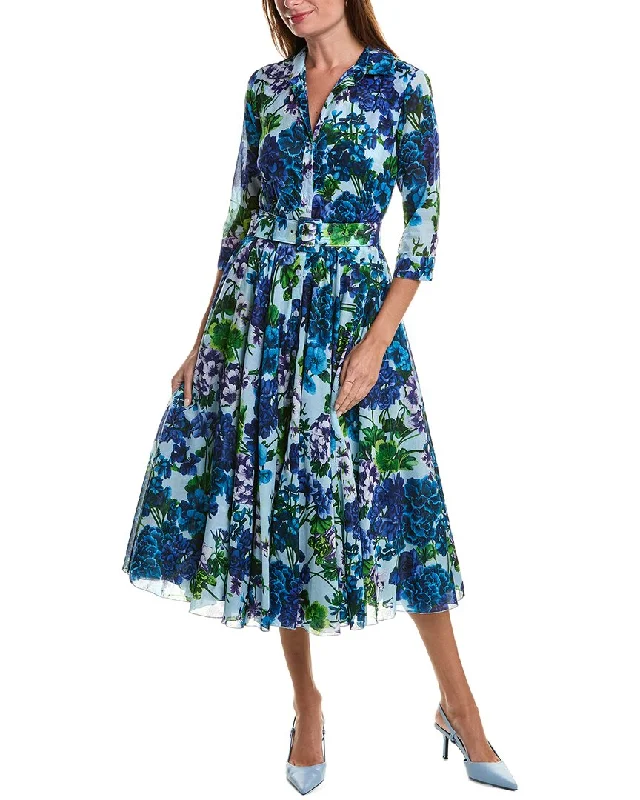 Samantha Sung Aster Midi Dress Trendy Floral Wrap Midi Dress