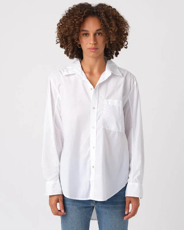 Ruth Oversized Shirt Chic V-Neck Short Blouse