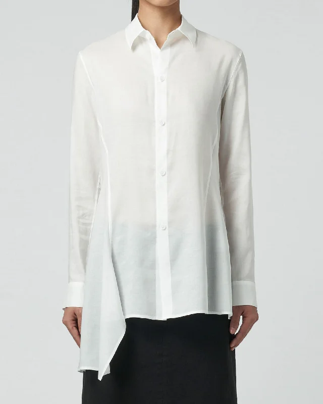 Long Shirt Fashionable Pleated Short Shirt