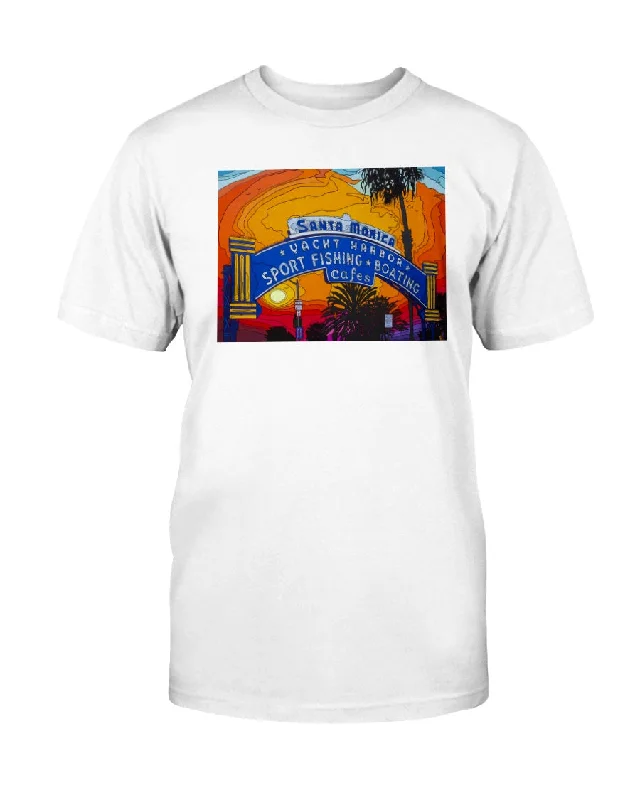 Santa Monica Pier Sign - Unisex T-Shirt Mesh Blend Leather Blend Suede Blend