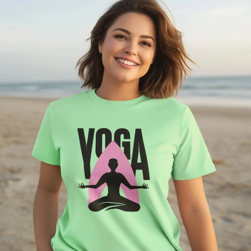 Yoga Round Neck Half Sleeve Classic T-Shirt Collared T-Shirt Boat Neck A-Line