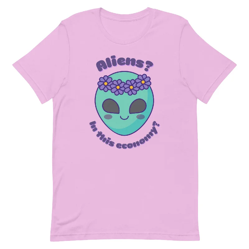 Aliens? In this economy? Unisex t-shirt Collared Crew Neck Turtle Neck