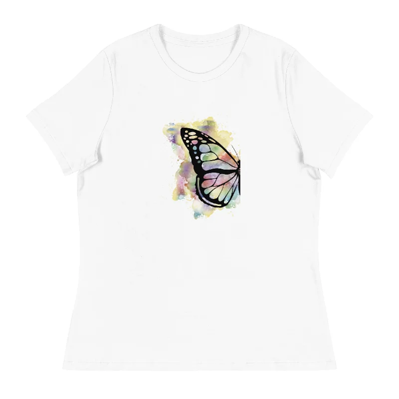 Butterfly Half "Left Wing" Womens Tee Houndstooth Herringbone Solid