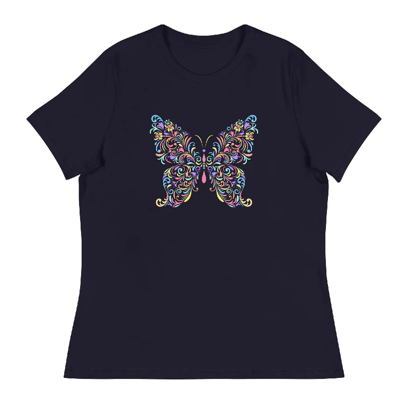 Butterfly Paisley Women's Tee Chenille Blend Fleece Blend Nylon Blend