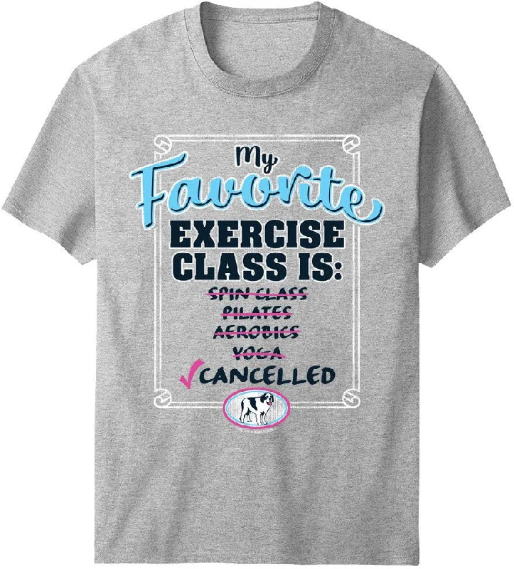 Exercise Class T-Shirt Zippered Buttoned Snapped