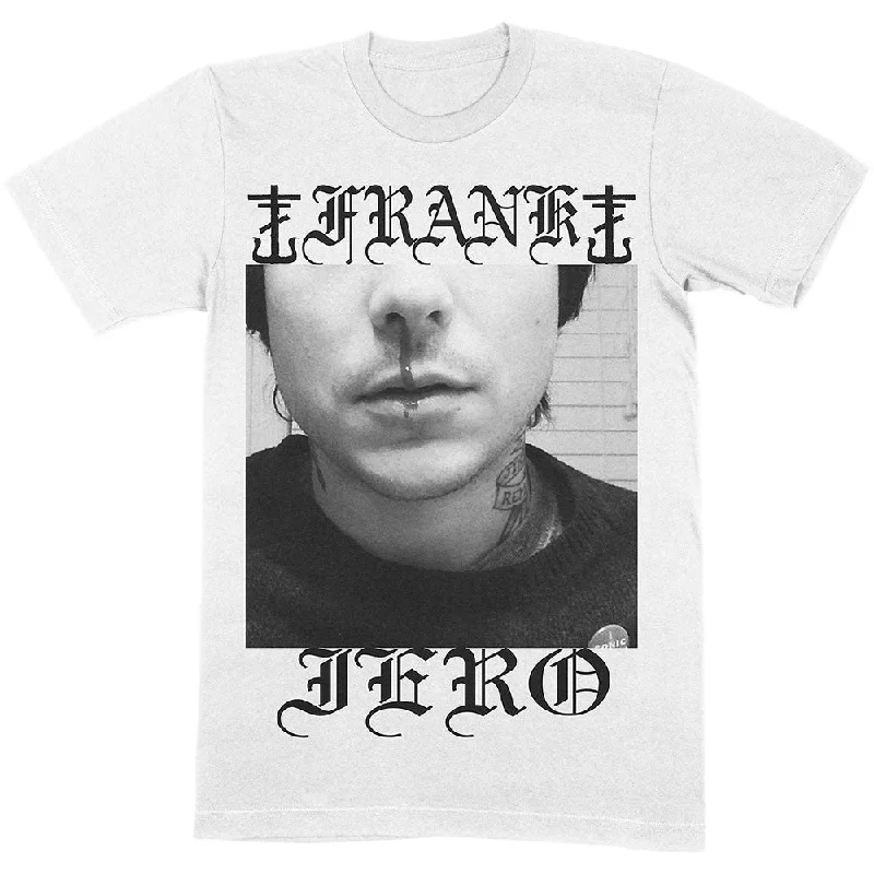 Frank Iero | Official Band T-shirt | Nose Bleed Striped Floral Plaid