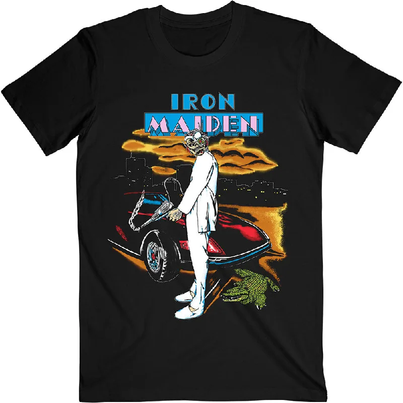 Iron Maiden | Official Band T-Shirt | Vice Is Nice (Back Print) Cotton Fabric Linen Fabric Terry Fabric