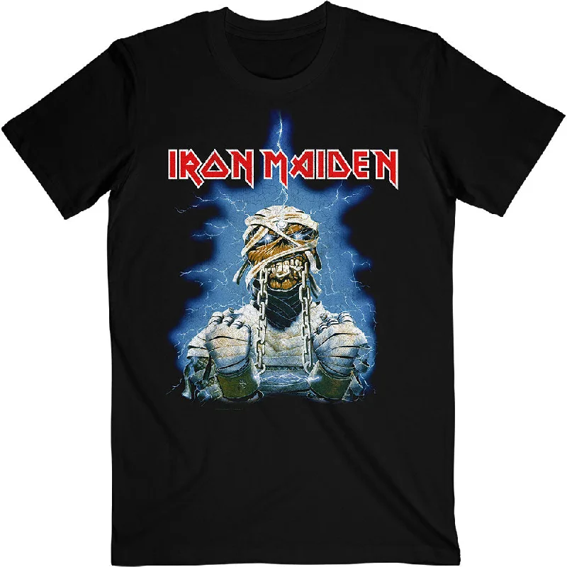 Iron Maiden | Official Band T-shirt | World Slavery Tour '84 - '85 (Back Print) Mesh Blend Leather Blend Suede Blend