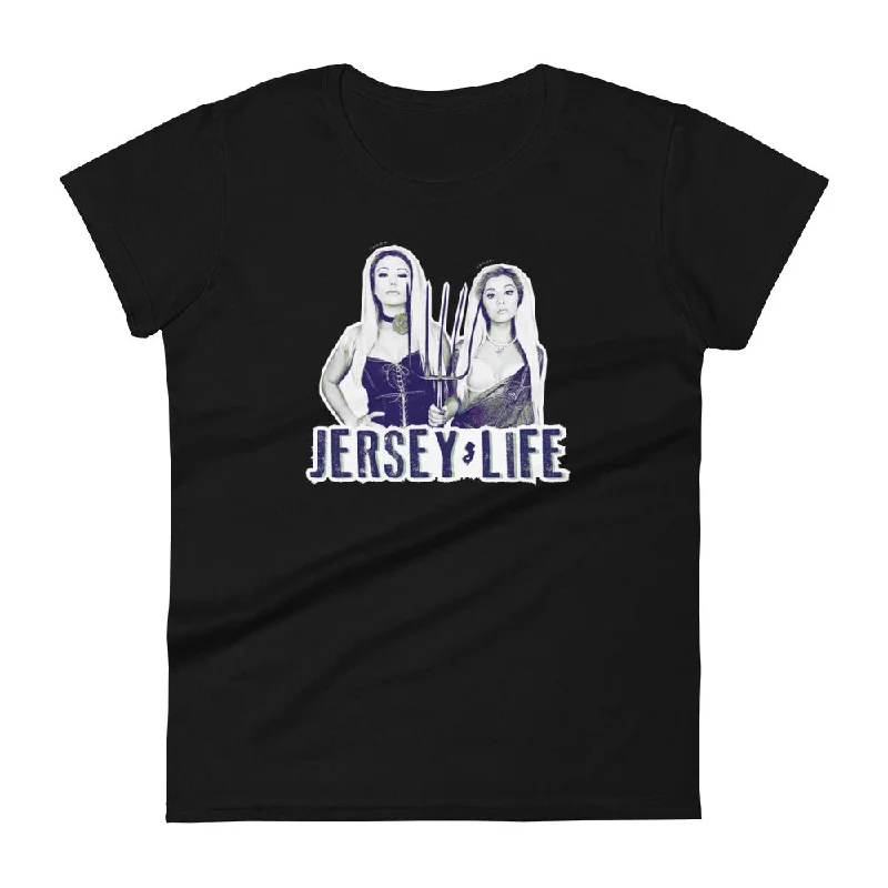 Jersey Life Womens Tee Print Jacquard Patchwork