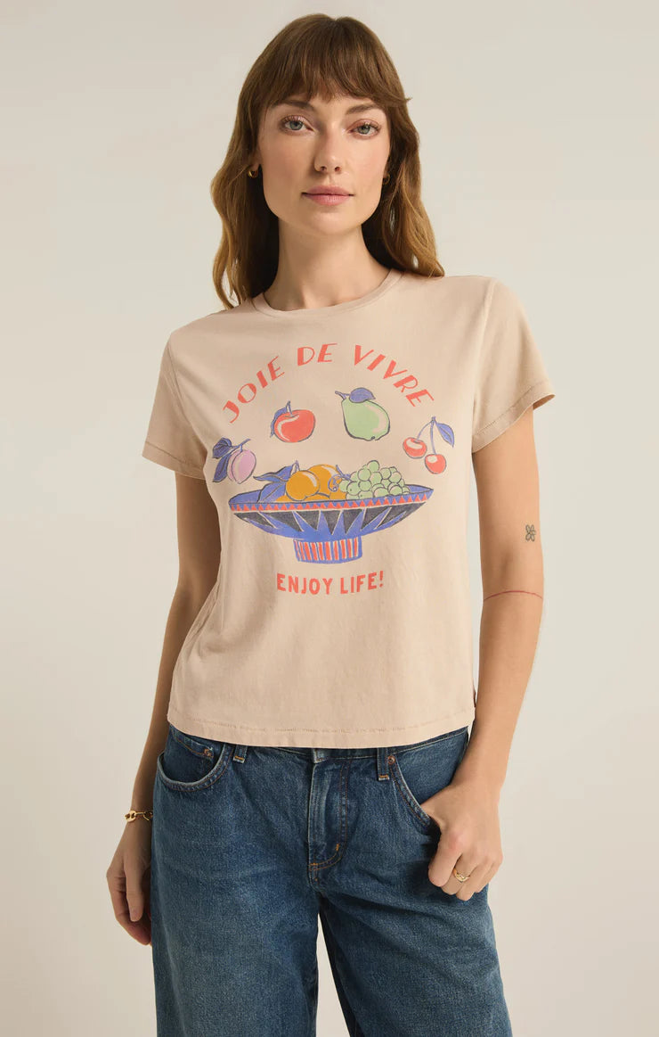 Joie De Vivre Tourist Tee Denim Fabric Leather Fabric Suede Fabric