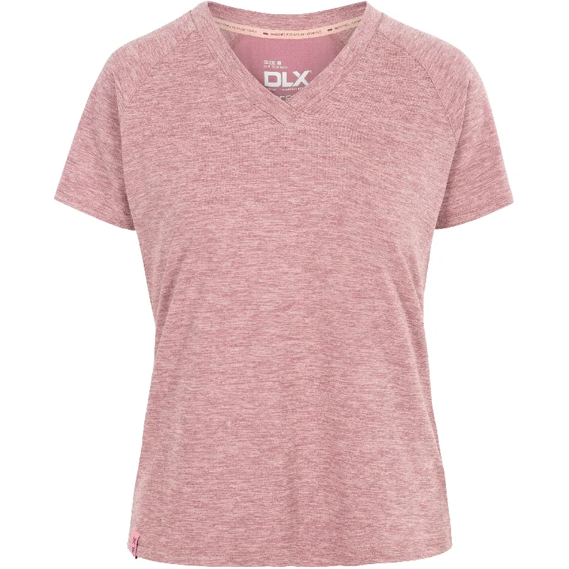 Judith Women's DLX T-Shirt in Rose Tone Marl Collared Crew Neck Turtle Neck