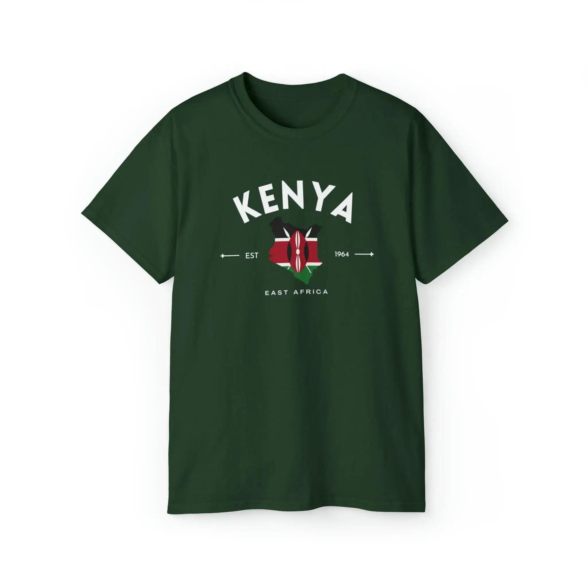 Kenya Flag Graphic T-Shirt Hooded Caped Shawl Collar