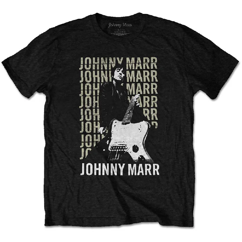 Johnny Marr | Official Band T-Shirt | Guitar Photo Rayon Velvet Corduroy