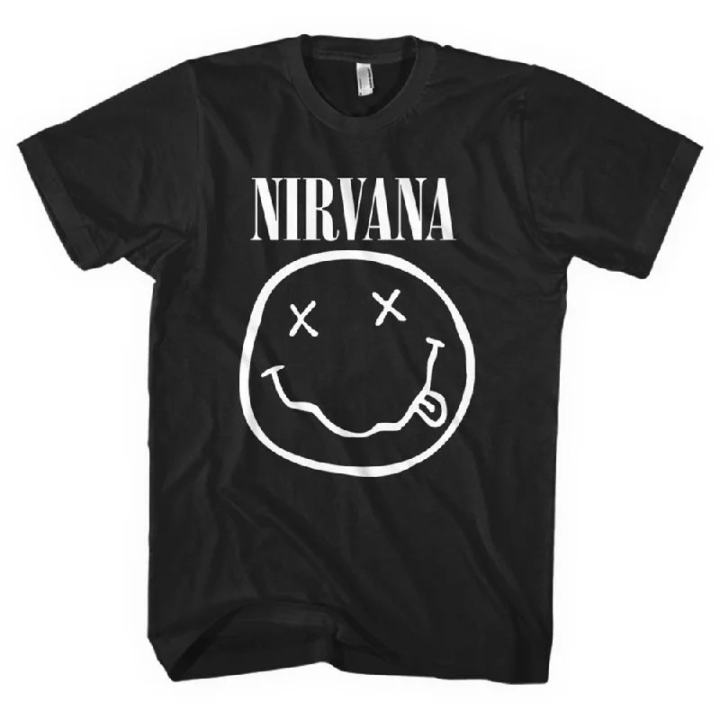 Nirvana | Official Band T-Shirt | Happy Face Zippered Front Buttoned Front Snap Front