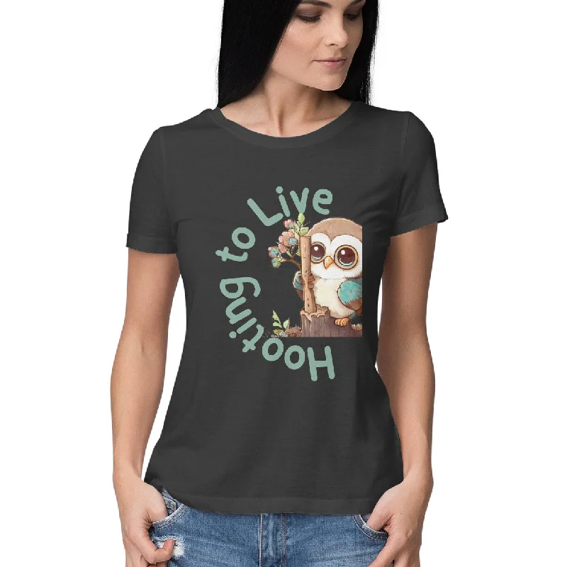 Owl Ladies Tee Cozy Warm Stylish