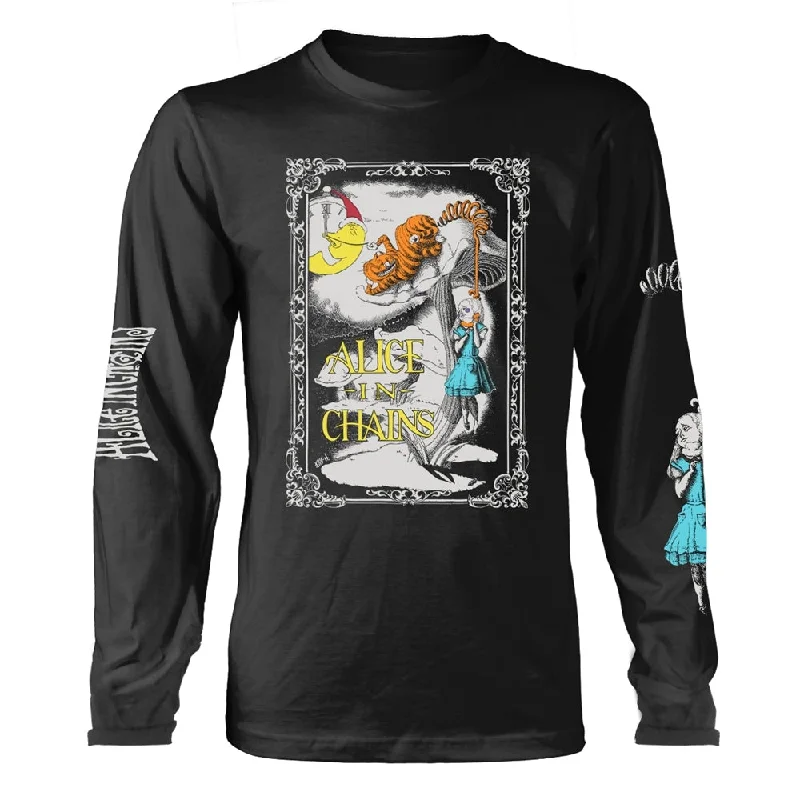 Alice in Chains Unisex Long Sleeved T-Shirt: Wonderland (back print) Spandex Blend Rayon Blend Denim Blend