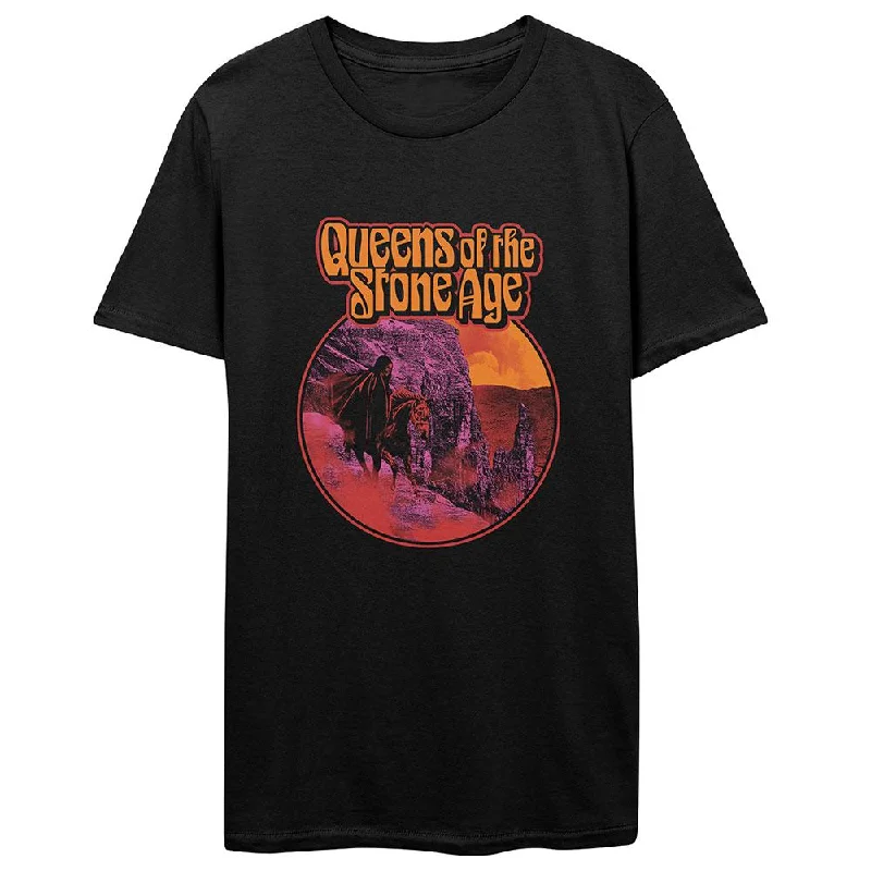 Queens Of The Stone Age T-Shirt: Hell Ride Collared T-Shirt Boat Neck A-Line