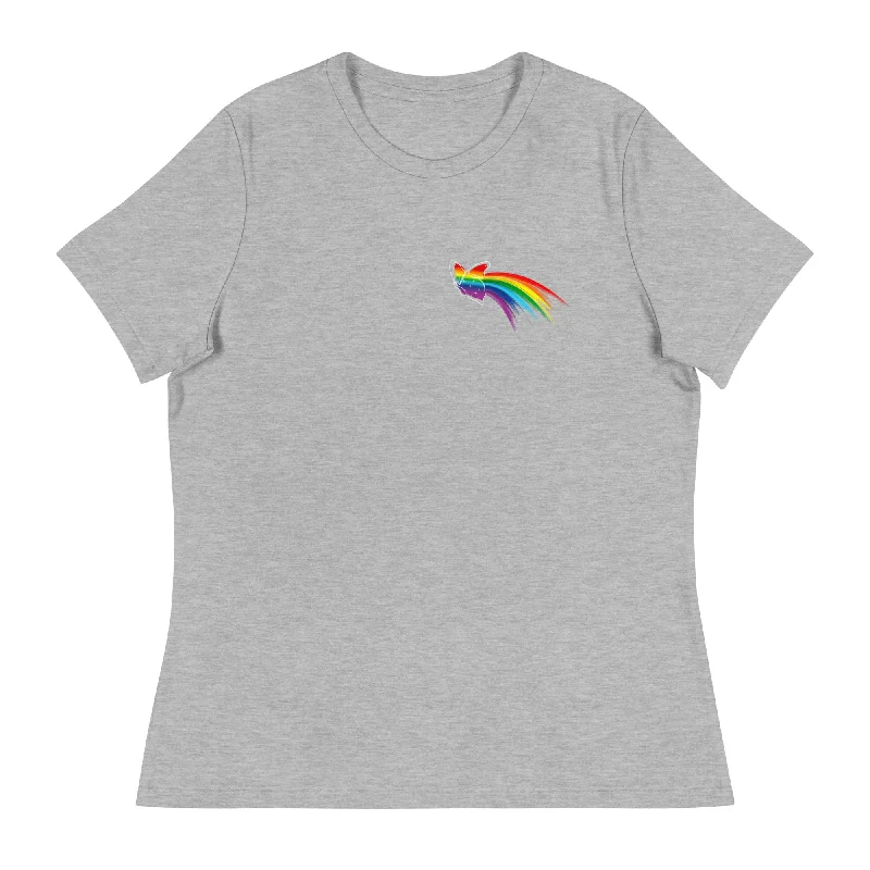 Rainbow Butterfly Womens Tee Solid Print Embellished