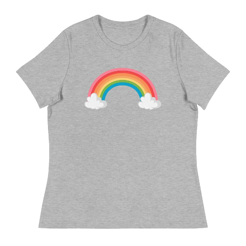 Rainbow Cloud Womens Tee Cotton Fabric Linen Fabric Terry Fabric