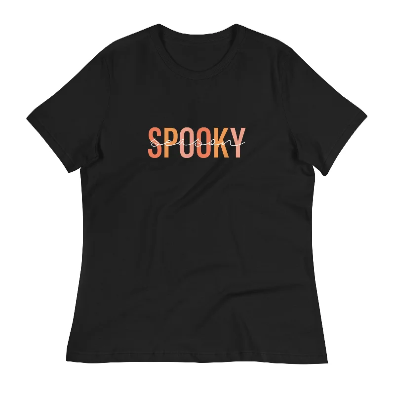 Spooky Season Womens Tee Polka Dot Checkered Tartan