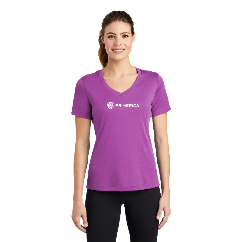 Sport-Tek Ladies PosiCharge Competitor V-Neck Tee Knit Fabric Woven Fabric Fleece Fabric