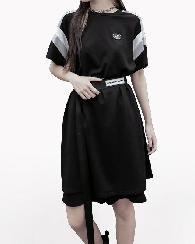 Techwear Belt T-Shirt Dress Oversized T-Shirt Spandex breathable