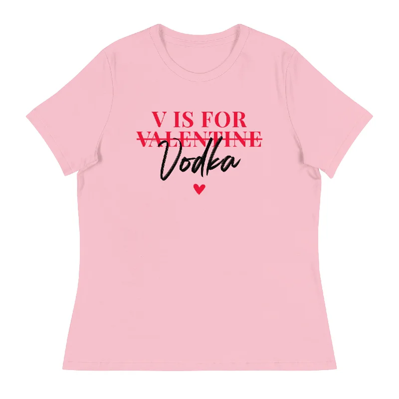 V Is For Vodka Women's Tee Asymmetrical Pockets Print