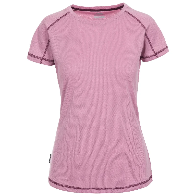 Viktoria Women's Active T-Shirt - Lilac Haze Collared Crew Neck Turtle Neck