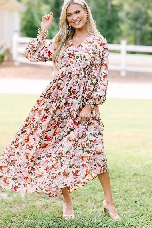 All You Love Ivory White Floral Maxi Dress Cozy Wrap Maxi Dress