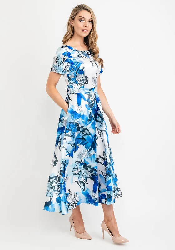 Cassandra Kimmy Floral Maxi Dress, Blue Elegant Lace Maxi Dress