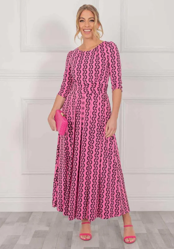 Jolie Moi Cierra Maxi Dress, Hot Pink Stylish Empire Waist Maxi Dress