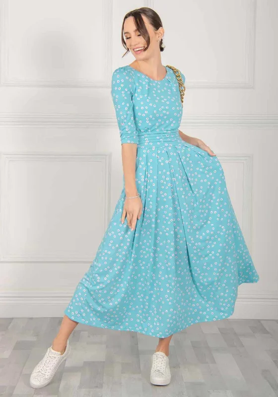 Jolie Moi Denisse Maxi Dress, Aqua Cozy Knit Maxi Dress