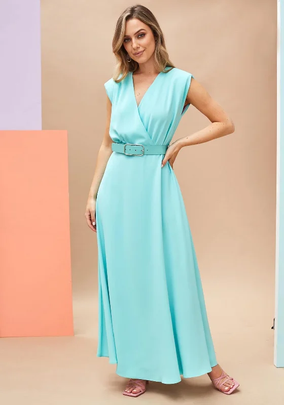 Kate Cooper Sleeveless Maxi Dress, Aqua Comfortable Flowy Maxi Dress