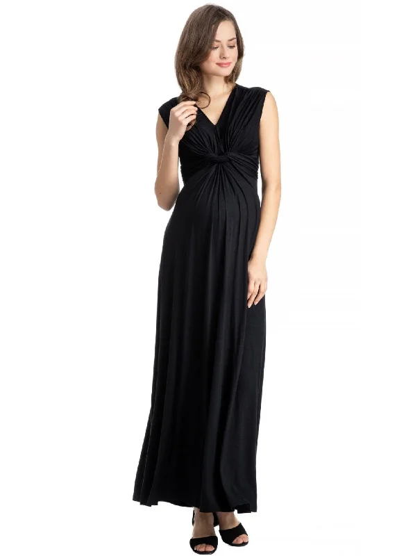 Papaver Maternity Maxi Dress - Black Fashionable Chiffon Maxi Dress