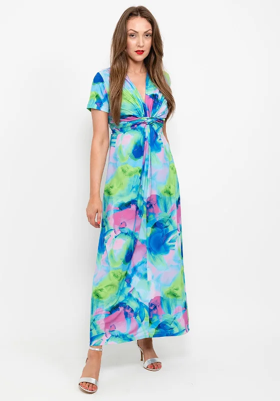 Rena by Coco Doll Beauvais Maxi Dress, Green Multi Fashionable Layered Maxi Dress