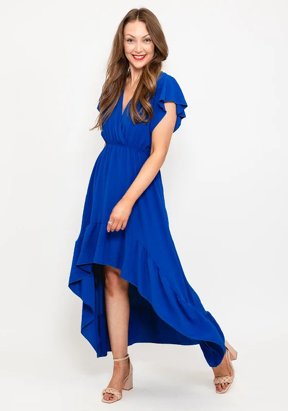 Seventy1 One Size Tiered Maxi Dress, Royal Blue Comfortable T-Shirt Maxi Dress