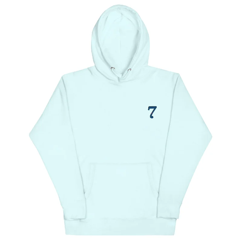 7 | Embroidered Unisex Hoodie Hoodie with Hem Ribbing Snug Secure