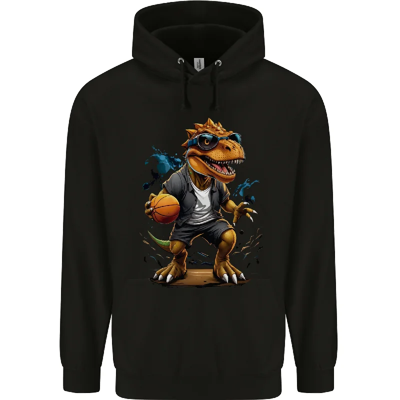 Basketball T-Rex Dinosaur Mens 80% Cotton Hoodie Hoodie with Emblem Brand Identity