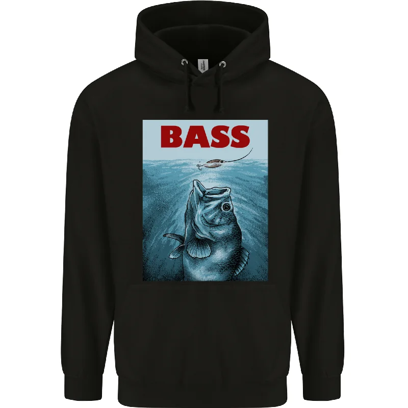 Bass Fishing Parody Funny Fisherman Mens 80% Cotton Hoodie Zip Hoodie Drawstring Kangaroo Pocket