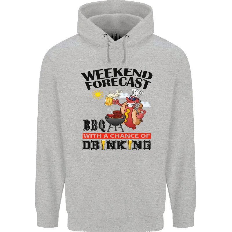 BBQ Weekend Forecast BBQing Alcohol Beer Mens 80% Cotton Hoodie Hoodie with Reflective Safety Nightwear