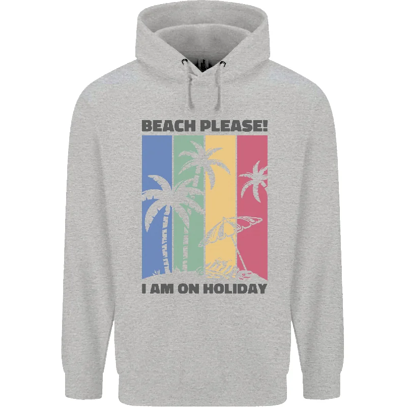 Beach Please Im on Holiday Funny Mens 80% Cotton Hoodie Hoodie with Reflective Safety Nightwear