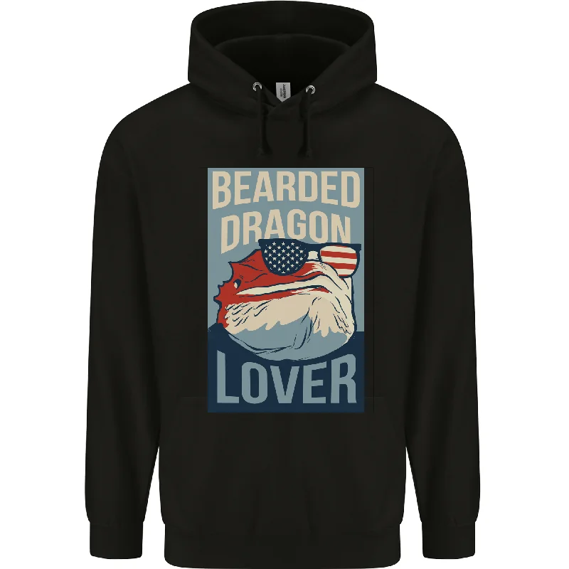 Bearded Dragon Lover USA America Mens 80% Cotton Hoodie Hoodie Jacket Zipper Layering