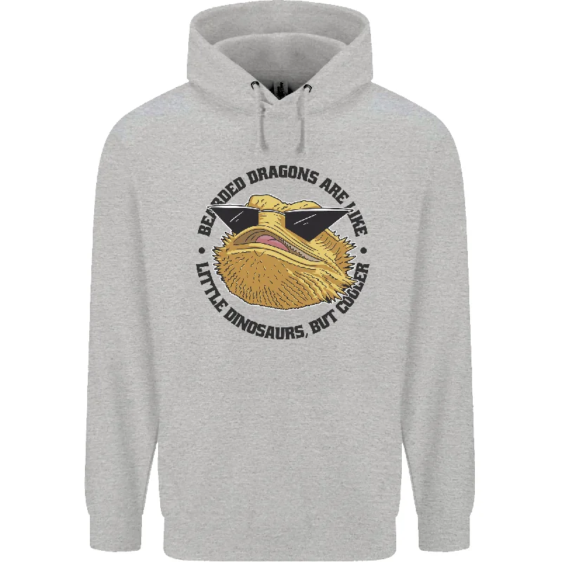 Bearded Dragons Are Like Little Dinosaurs Mens 80% Cotton Hoodie Hoodie with Ribbed Hem Stretchable Secure